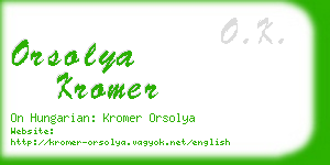 orsolya kromer business card